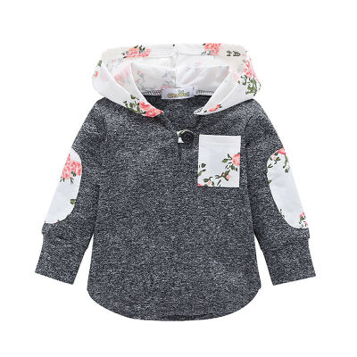 

2018 New Child Kids Baby Boys Girl Sweetshirt Long Sleeve Gray Cartoon Leisure Coat Clothes