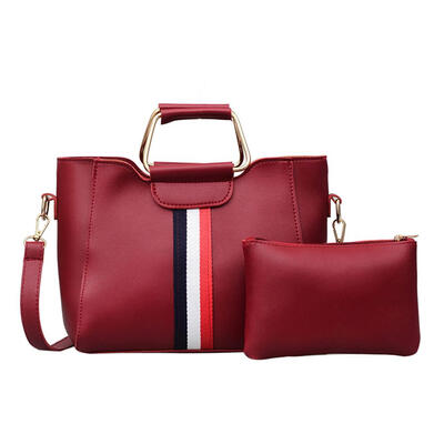 

2pcsset Hit Color Shoulder Handbags Women PU Leather Crossbody Bags Clutch