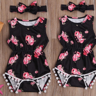 

Newborn Infant Baby Boy Girl Floral Romper Bodysuit Jumpsuit Outfits Sunsuit Set