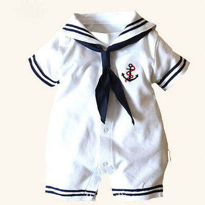 

Newborn Baby Boys Girls Infant Anchor Sailor Romper Bodysuit Playsuit Outfits