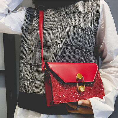 

Tailored Women Girl Fashion Padlock Crossbody Shoulder Bag with Bling Sequins
