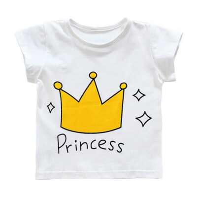 

Summer Baby Kids Boys T Shirt Crown Print Short Sleeve Baby Girls T-shirts Cotton Children T-shirt O-neck Tee Tops Boy Clothing