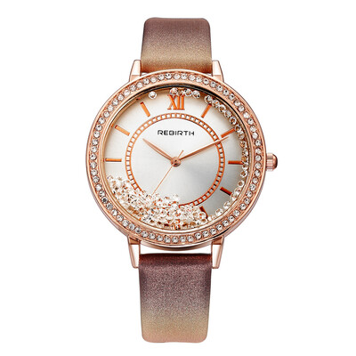 

REBIRTH Li Pofu high quality movement new broken diamond ribbon female quartz electronic watch