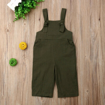 

Kids Baby Girl Boy Dungaree Bib Pants Romper Overalls Linen Outfit Clothes Set