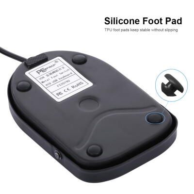 

USB Metal Foot Switch Operated Pedal Controller One Key Customized Keyboard Mouse Multimedia Function Character String