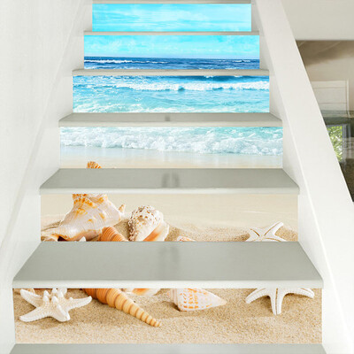 

Gobestart 3D Stair Stickers Exquisite Fashional Landscape Pattern 6 pcs