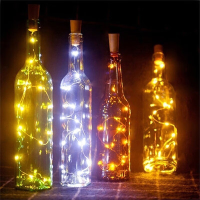 

10pcs 2M 20 LED Wine Bottle Cork Lights Copper Wire Bottle Lights String Starry LED Lights Lamp for Valentines Day