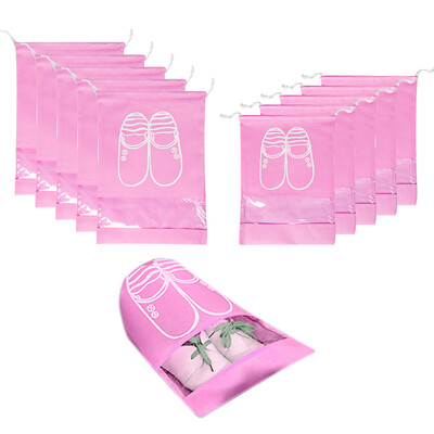 

10 Pack Non-Woven Drawstring Shoe Storage Bag Men Women Travel Gym Shoe Packing Organizer Bag Pouch