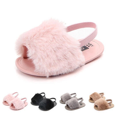 

Newborn Toddler Girl Fur Sneakers Baby Girl Summer Shoes Soft Sole Sandals