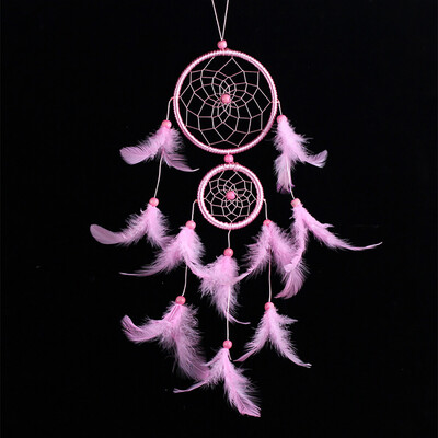 

Gobestart Handmade Lace Dream Catcher Feather Bead Hanging Decoration Ornament Gift
