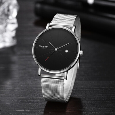 

〖Follure〗Fashion Simple Simple Casual Calendar Business Net With Strap Mens Watch