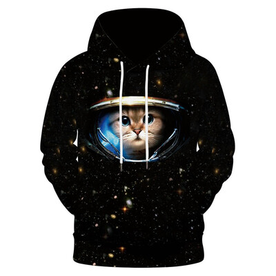 

Toponeto Mens Autumn Spring Fashion 3D Printing Hoodie Hooded Loose Long Sleeve Top