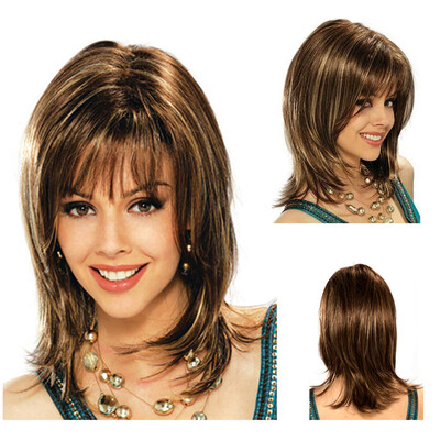 

〖Follure〗Womens Medium Straight Full Wig Synthetic Hair Cosplay Party Anime Hair Wigs