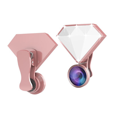 

New RK30 Mini LED Selfie Flash Light With Camera Lens FisheyeMacroWide Angle Lens 4600K Cell Phone Fill Light WarmCold Lights