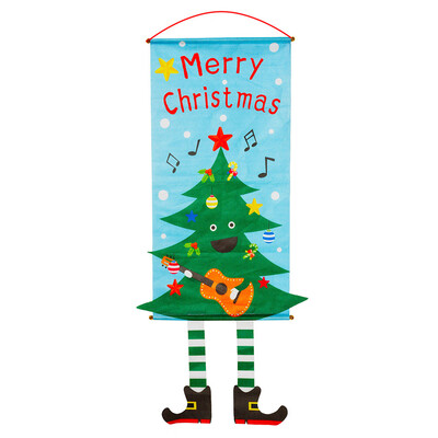 

〖Follure〗Christmas Fabric Hanging Flags Wall Atmosphere Dress Up Home Party Ornament