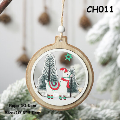 

NEW Wood Alpaca Pendant Christmas Tree Hanging Creative Xmas Home Decoration