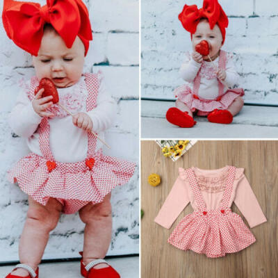 

US Newborn Baby Girl Clothes Ruffle Tops Romper Bib Shorts Dress Outfit 0-18M