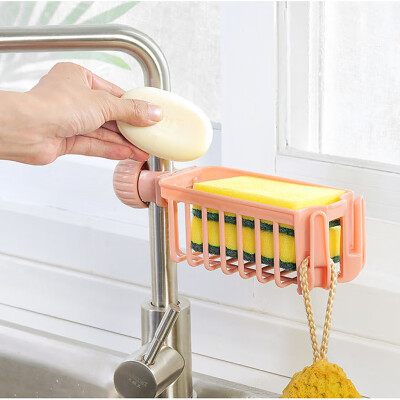 

Toponeto Kitchen Sink Faucet Sponge Soap Cloth Drain Rack Storage Organizer Holder Shelf