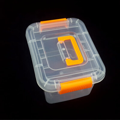 

1 Pc 3 Size Plastic Storage Box Portable Storage Finishing Box Transparent Plastic Boxes Large Tools Boxes With Handle