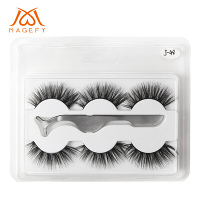 

Gobestart Natural Party Luxury Makeup 3Pair 3D False Lashes Fluffy Strip Eye lashes Clip