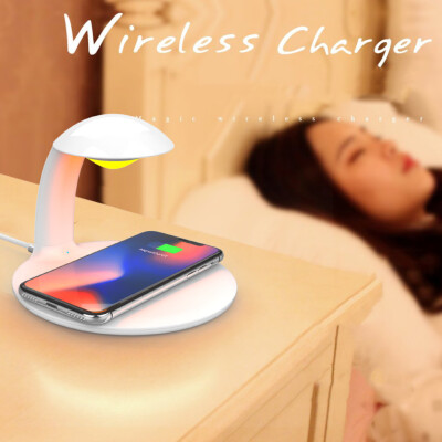 

〖Follure〗Qi Wireless Charging Stand With Color Bedside LED Mood Lights For IPhone