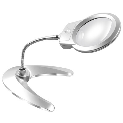

Siaonvr Large 3X 6X LED Lighted Magnifier Lamp Folding Design Battery Operated
