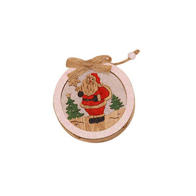 

Color Painted Wooden Frame Christmas Ornament Lamp Luminous Xmas Tree Hanging Pendant Holiday Decor