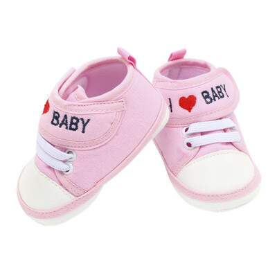 

I LOVE Baby Letter Printed Canvas Shoes Autumn Baby The First Walker Shoes Childrens Lace Casual Shoes