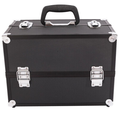 

Ktaxon 14" Professional Aluminum Makeup Train Case Jewelry Storage Box Travel Cosmetic Organizer Black