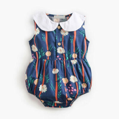 

Newborn Baby Girl Clothes Sleeveless Floral Romper Jumpsuit Bodysuit Outfits Set