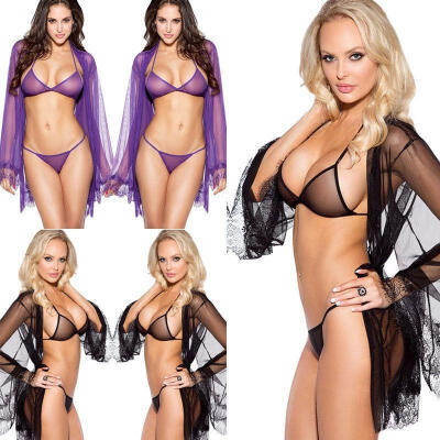 

US Plus Size Underwear Lace Sleepwear Lingerie Set Womens Bridal Babydoll Dress