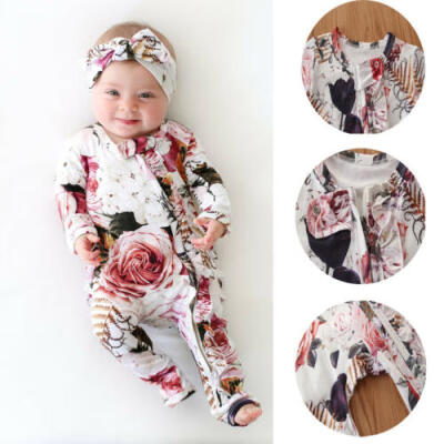 

Newborn Infant Baby Girl Cotton Clothes Print Romper Bodysuit Jumpsuit Outfit