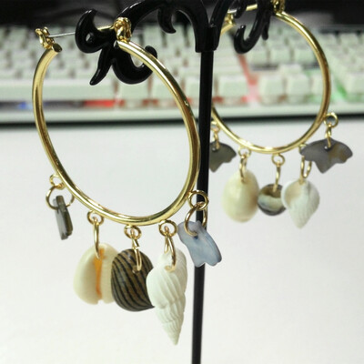 

AOTEMAN 2019 HOT Unique Irregular Shell Earrings For Women Statement za Geometric Pearl hoop Earrings Fashion Jewelry Party Gift