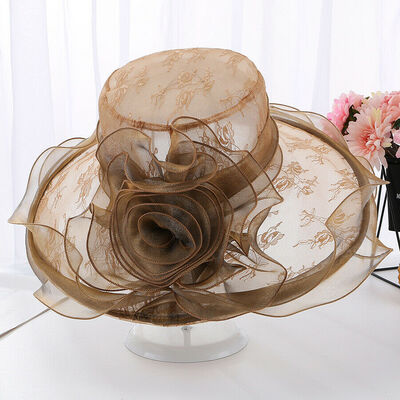 

SUNSIOM Womens Retro Wide Brim Kentucky Derby Sun Hat Wedding Tea Party Church Visor Cap