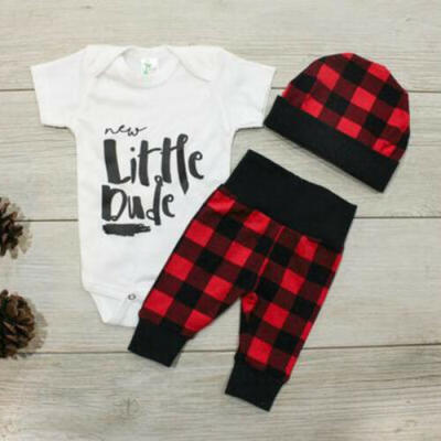 

UK Infant Newborn Baby Boy Little Dude Tops Romper Pants Summer Outfits Clothes