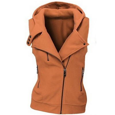 

Roseonmyhand Womens Winter Hooded Zip-Up Vest Sleeveless Pockets Jacket Coat With Zipper