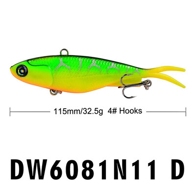 

VISSEN 1pcs 11cm Silicone Lifelike Fishing Lure Lesds Y-tail Soft Fish Wobblers Pike Fish Lures Minor Bait