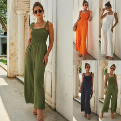 

Women Ladies Clubwear Summer Playsuit Jumpsuit Romper Long Pants Party Trousers