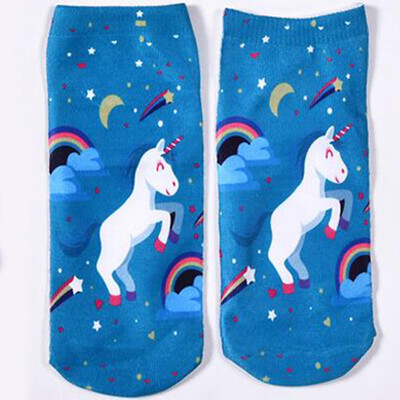 

Creative 1 Pair Unisex Unicorn Socks Cotton 3D Printed Low Cut Ankle Sock