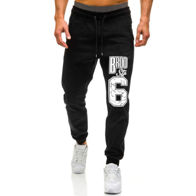 

Gobestart Mens Casual Sport Pants Slim Fit Printed Trousers Running Joggers Sweatpants