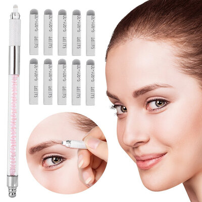 

Eyebrow Tattoo Pen Permanent Makeup Practice Kit with 10pcs 18U Neddle Eyebrow Tattoo PenTattoo Pen