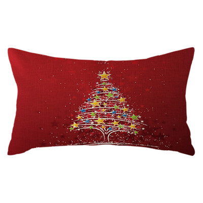 

Tailored Christmas Gifts Tree Pillow Case Linen 30x50cm Throw Cushion Cover Home Decor