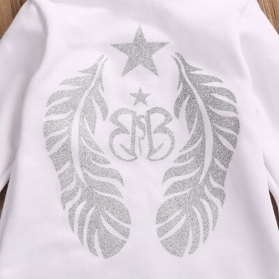 

Newborn Infant Baby Boy Girl Star Feather Hooded Romper Jumpsuit Clothes