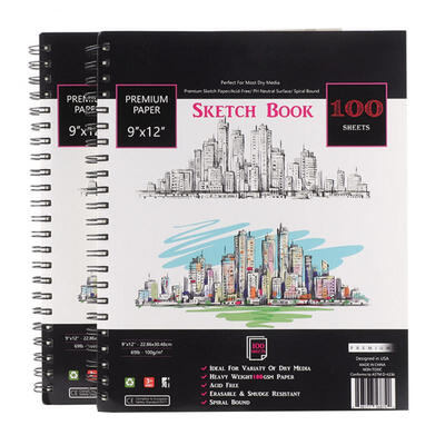 

Greensen 2PCS 100 Sheets Sketchbook Drawing Paper Sketching Notebook Blank Paper Art Supplies