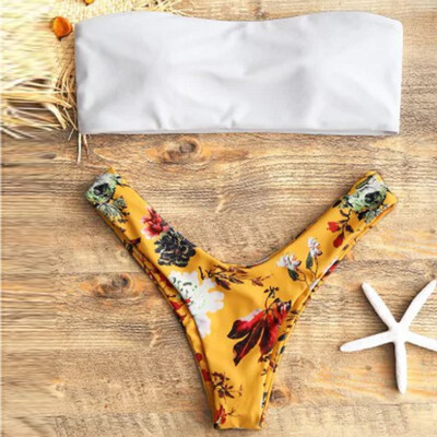 

Roseonmyhand Women Swimwear Bikini Set Print Push-Up Padded Bathing Swimsuit Beachwear