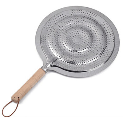 

Cook Ring Heat Diffuser Metal Household Supply Stove Pan Wooden Handle 21cm