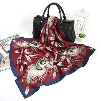 

Korean version of autumn&winter wild scarf dual-use shawl womens bib wild fashion printing silk scarves sunscreen