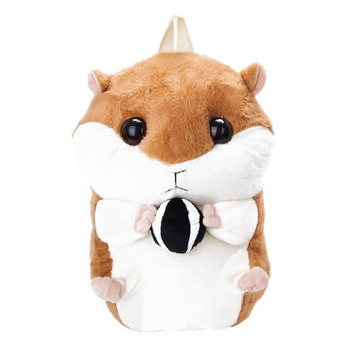 

Cute Women Cartoon Plush Hamster Shape Winter Fashion Leisure Backpacks