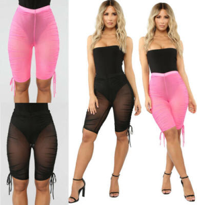 

Womens See-through Transparent Sexy Mesh Pants Stretch Leggings Tight Trousers