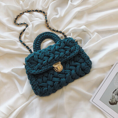 

Small square bag woven handbags new 2019 Messenger bag summer small fresh fashion wild handbag